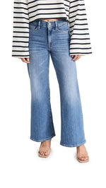 FRAME Women's Petite Le Pixie Slim Palazzo Jeans, Drizzle, Blue, 32