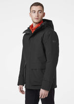 Helly-Hansen Mens Utility Waterproof Breathable Insulated Hooded Rain Jacket, 990 Black, Large