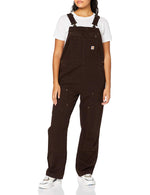 Carhartt Women's Rugged Flex Loose Fit Canvas Bib Overall XX-Large Tall Dark Brown