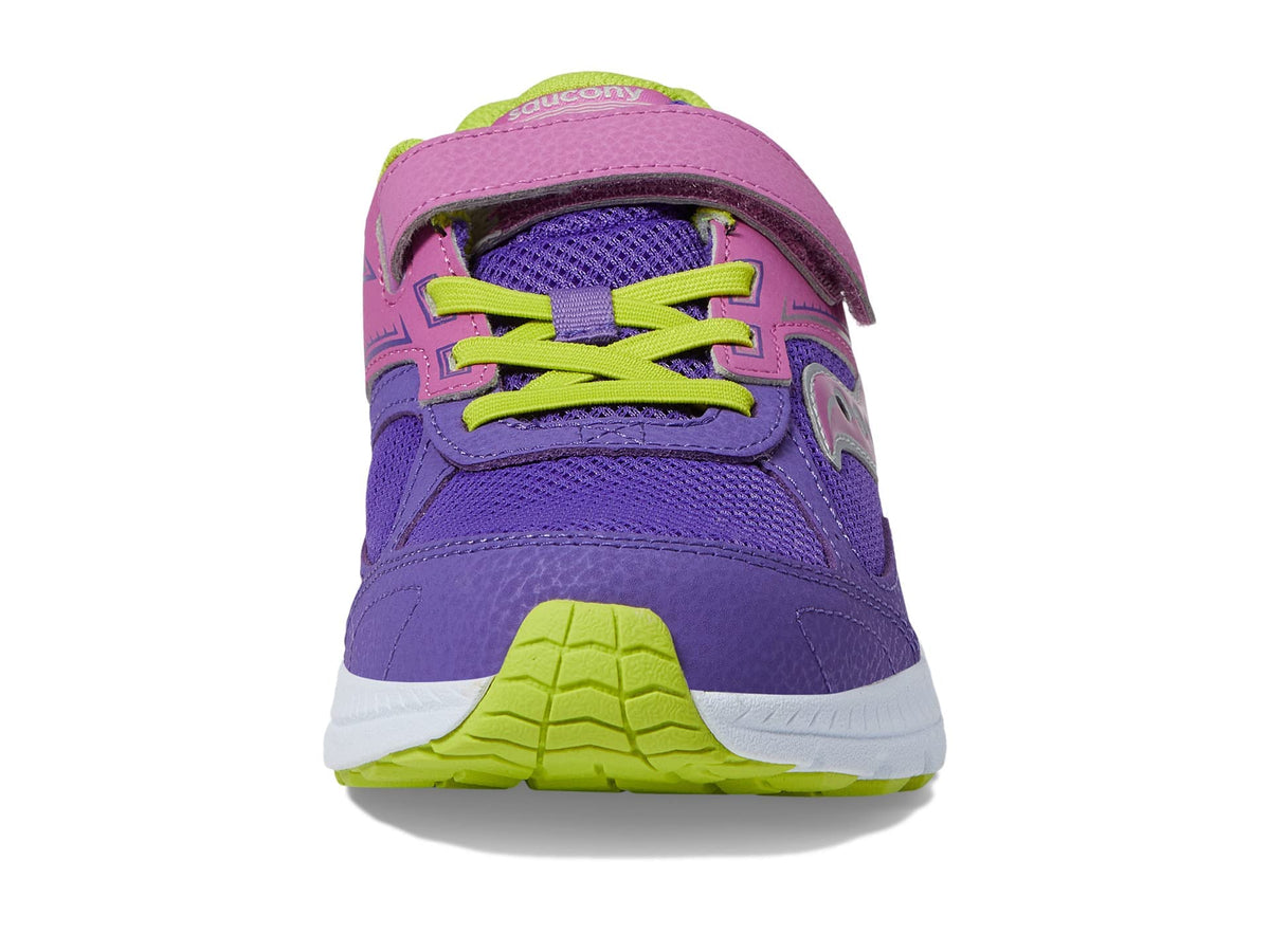 Saucony Cohesion 14 Alternative Closure Sneaker, Purple/Green, 3 US Unisex Big Kid