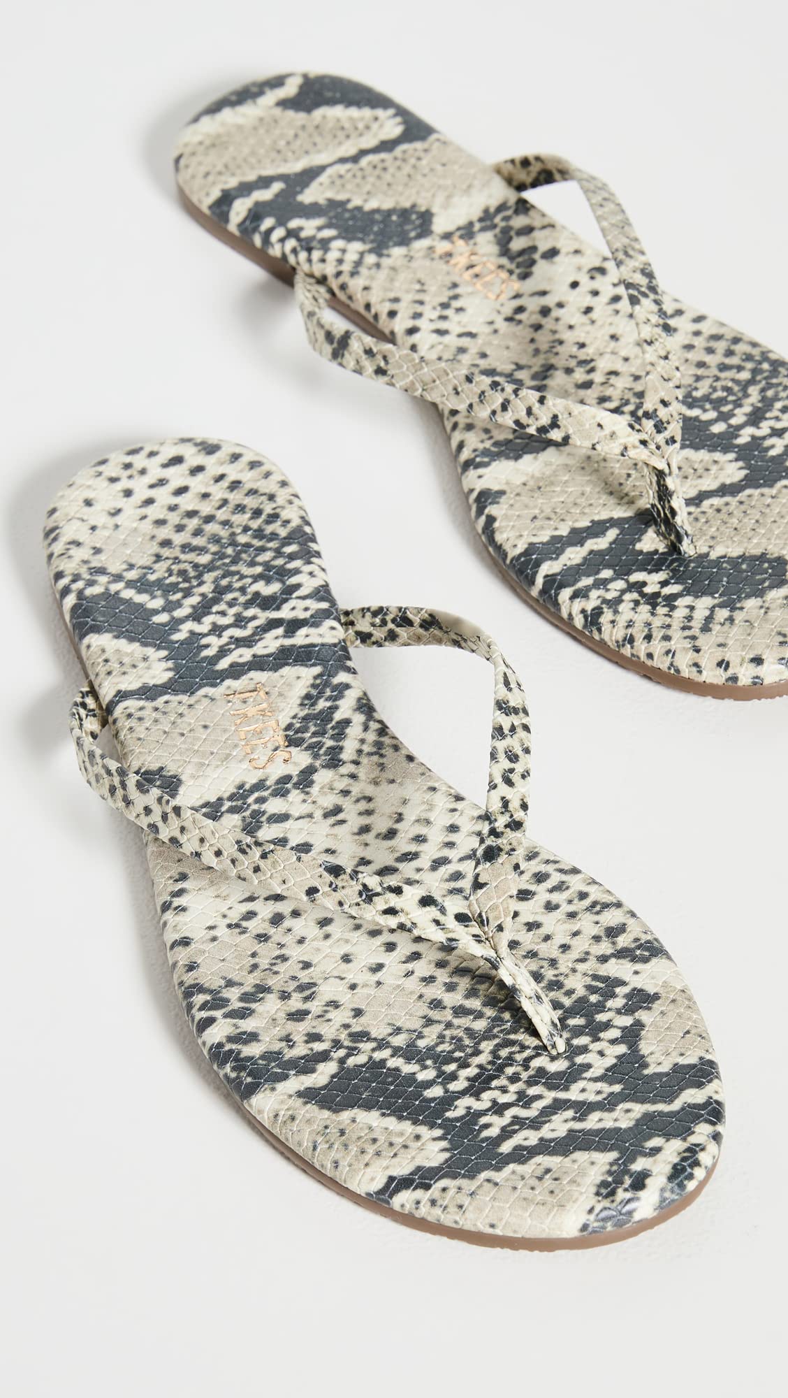 TKEES Women's Studio Exotic Flip Flops, Sandsnake, Print, Grey, 10 Medium US