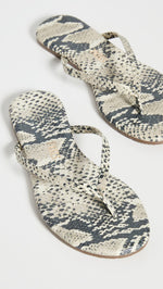 TKEES Women's Studio Exotic Flip Flops, Sandsnake, Print, Grey, 10 Medium US