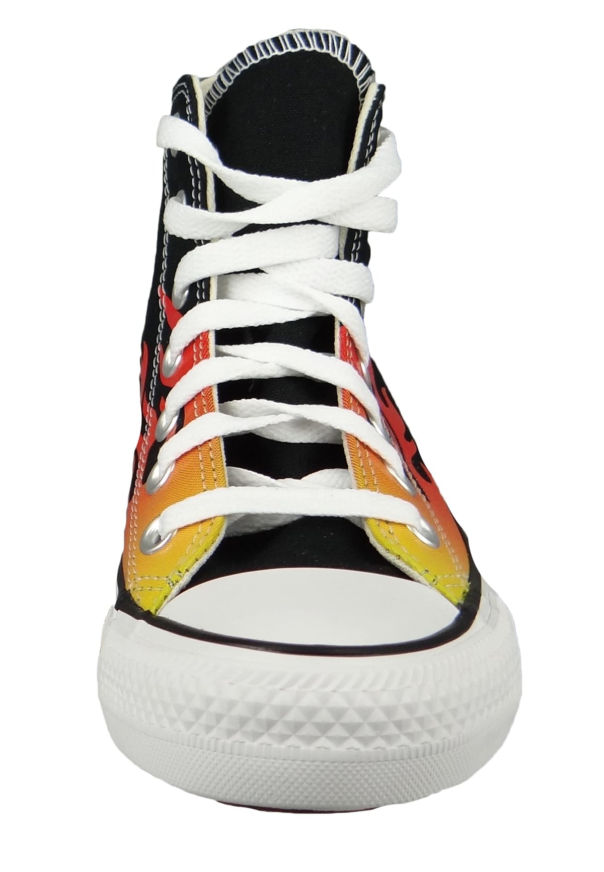 Converse CTAS HI Flame Man's Black Sportshoes 171130C, Nero Rosso Giallo, womens 8