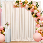 10ftx8ft Backdrop Curtains Polyester Backdrop Curtain Ivory Backdrop Drapes for Cloth Ceremony Fall Wedding Backdrop Fabric 2 Packs 5ftx8ft Christmas Decoration