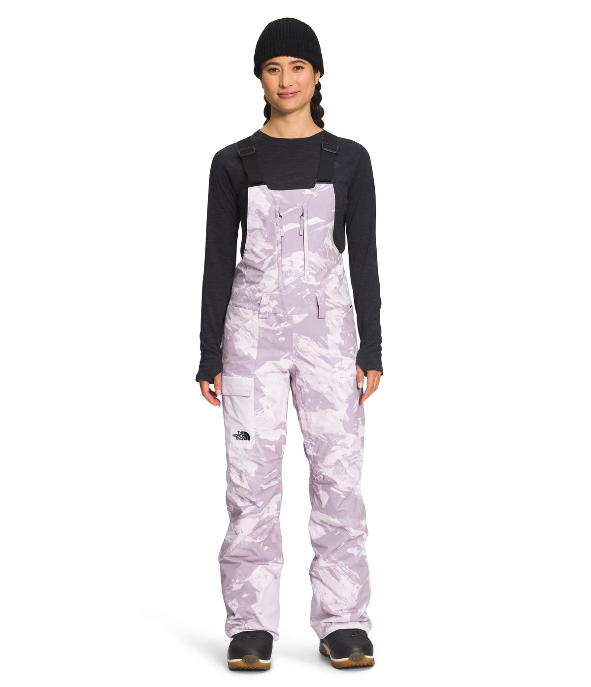 THE NORTH FACE Freedom Bib Lavender Fog Tonal Mountainscape Print MD L