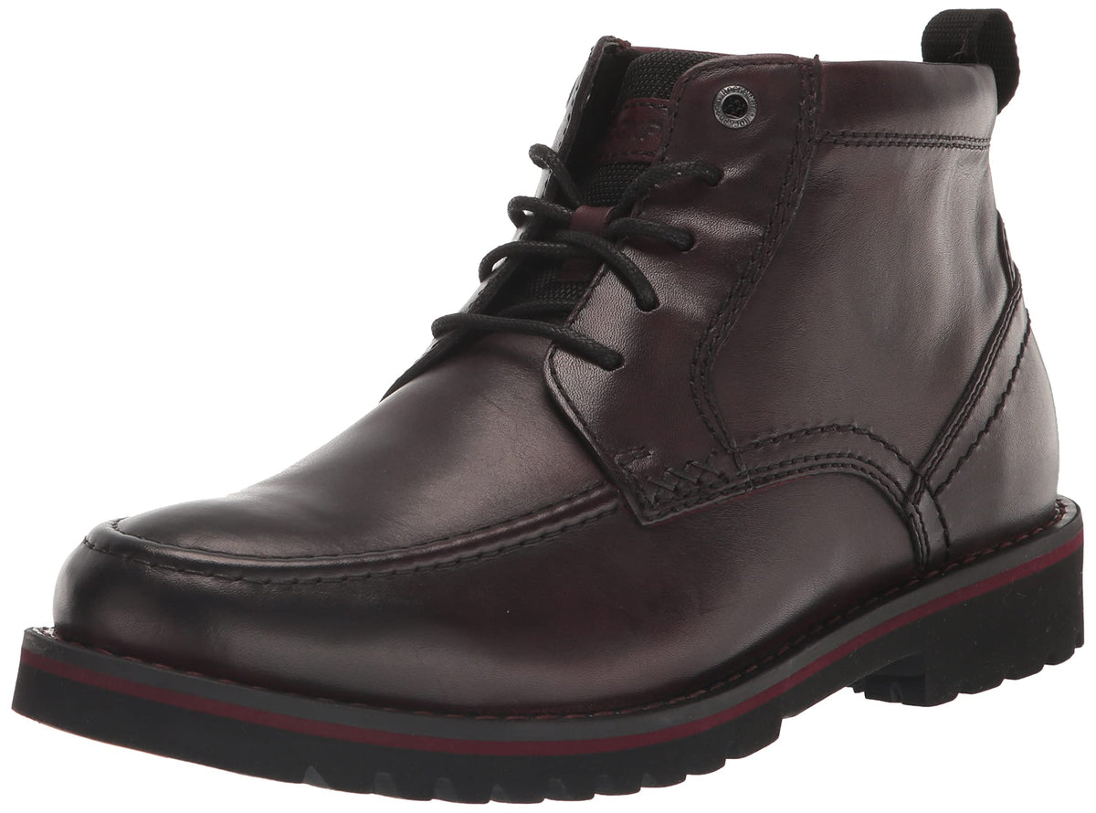 Rockport Men's Mitchell Moc Boot Ankle, Burgundy, 8.5