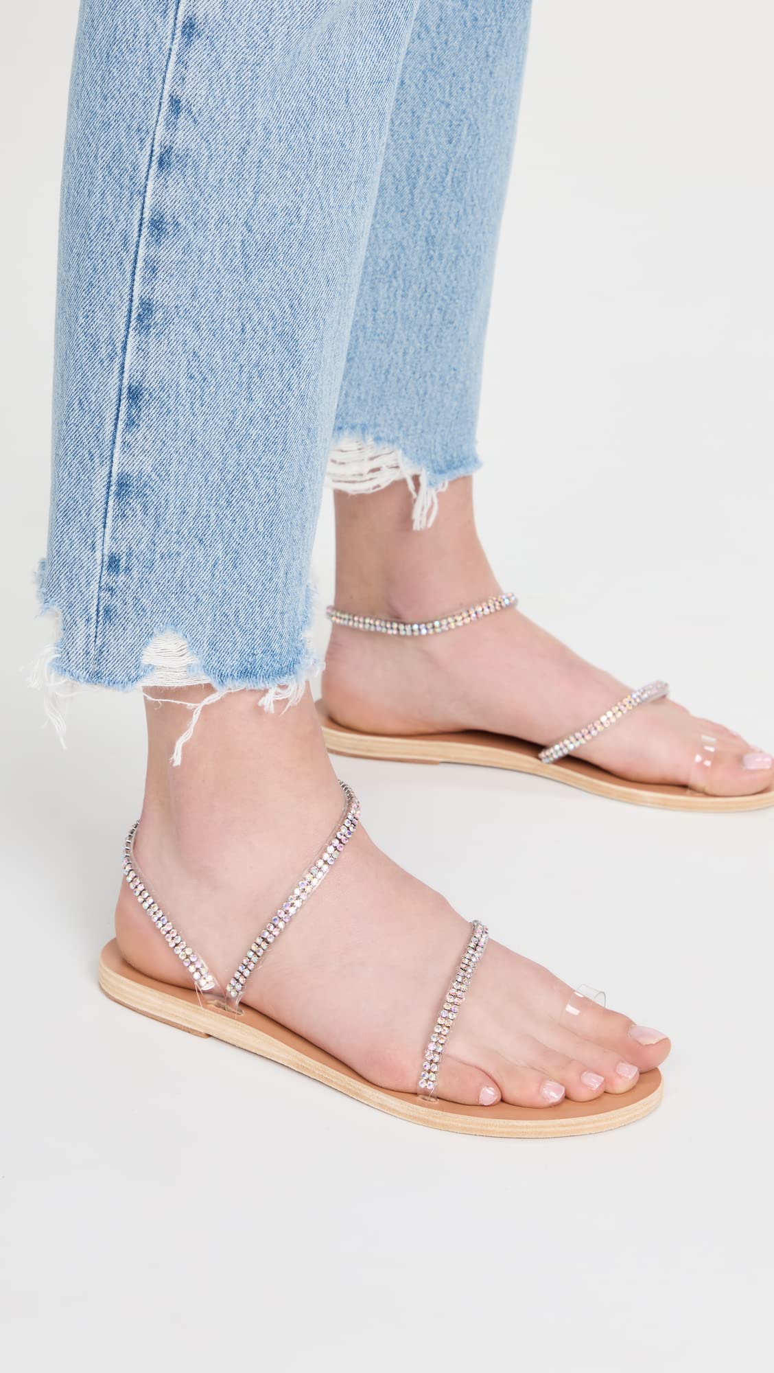 Ancient Greek Sandals Women's Irina Sandals, Natural, Metallic, Silver, 10 Medium US