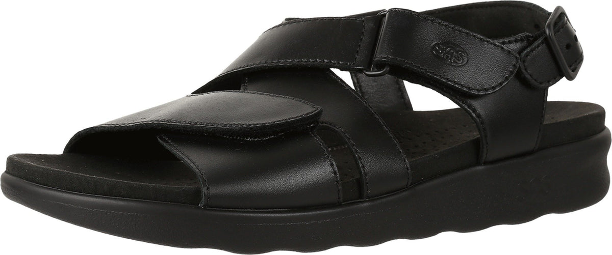 SAS Women's Huggy Flat Sandals 10.5 Narrow Black