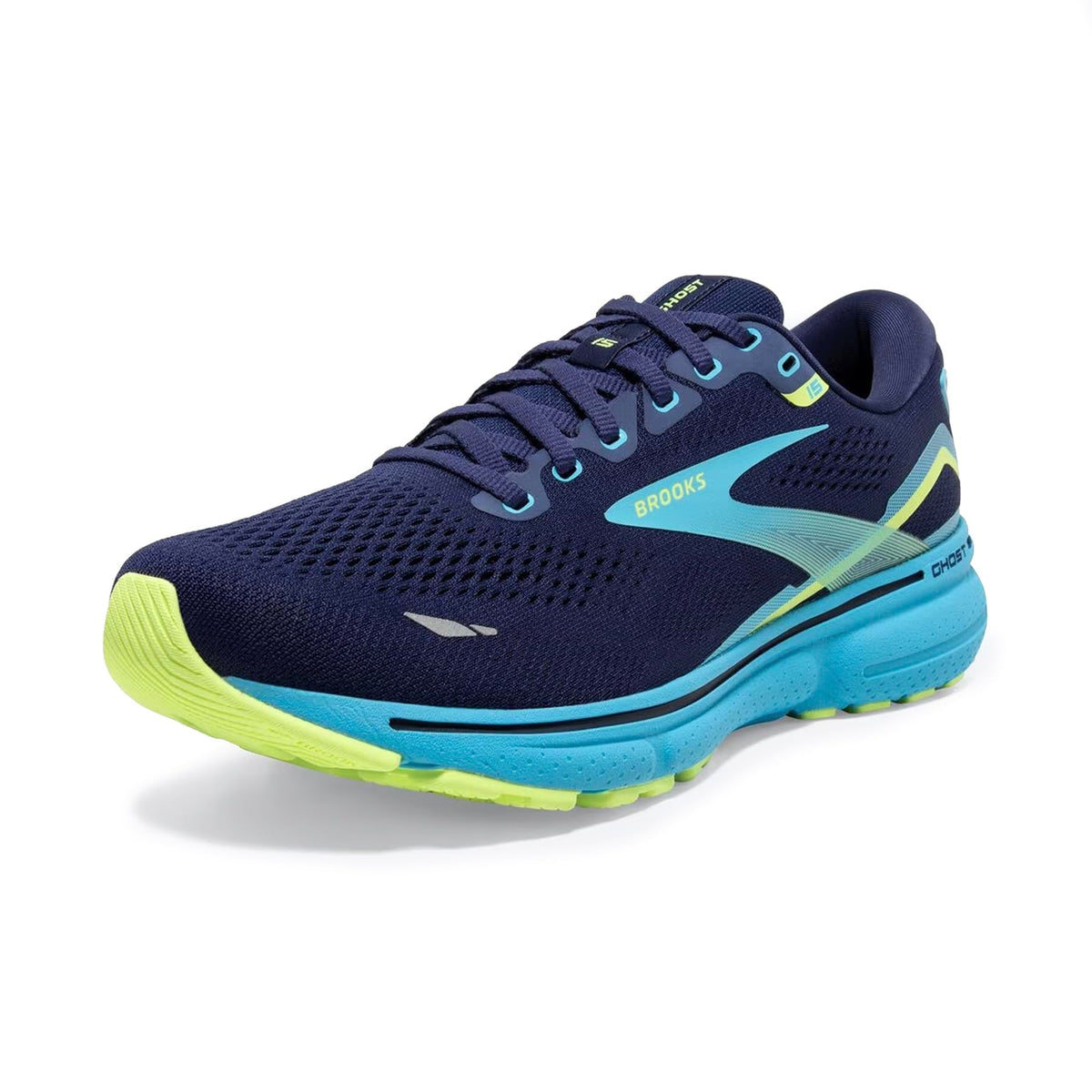 Brooks Men's Ghost 15 Running Shoe - Navy/Blue/Green - 15 Medium