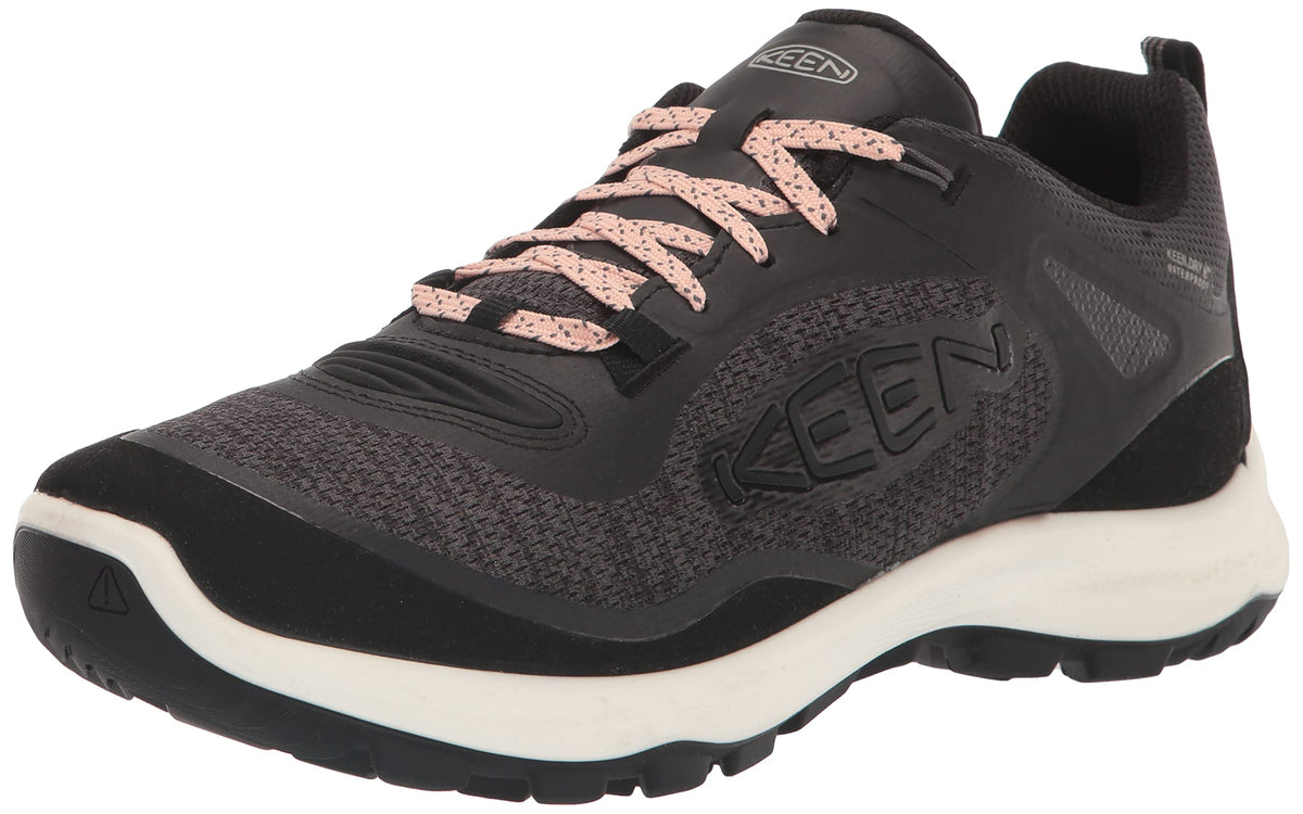 KEEN Women's Terradora Flex Low Height Waterproof Hiking Shoes, 9 US 6.5 Black/Peachy Keen