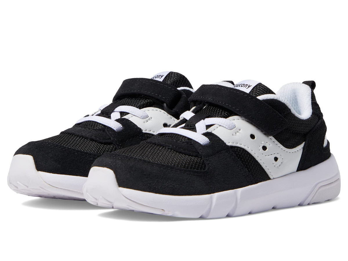 Saucony Jazz Lite 2.0 LX Sneaker, Black/White, 8 Wide US Unisex Little_Kid