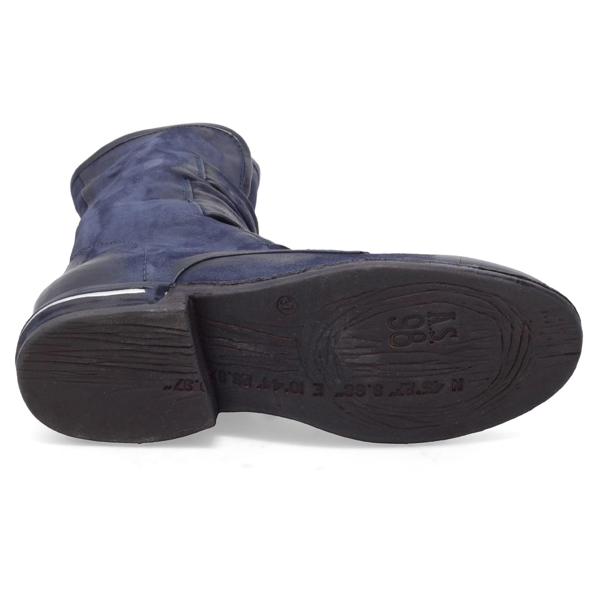 A.S.98 Traver Womens High-Ankle Boots Leather Boots w/Straps & Side Zipper (Midnight - 41EU)