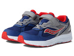 Saucony Cohesion 14 Alternative Closure Running Shoe, NAVY/RED, 4.5 Wide US Unisex Big_Kid