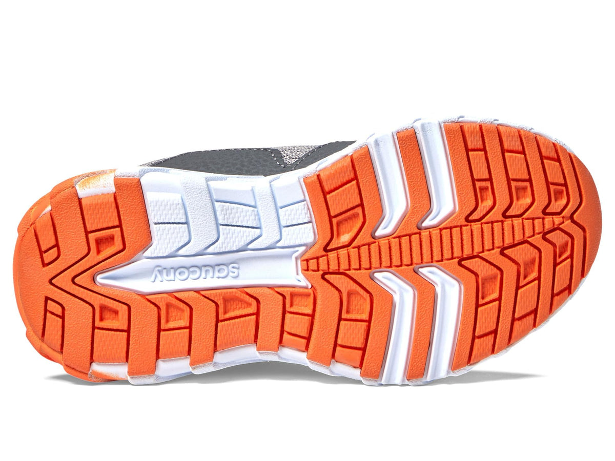 Saucony Wind 2.0 Sneaker, Grey/Orange, 11.5 Wide US Unisex Big_Kid