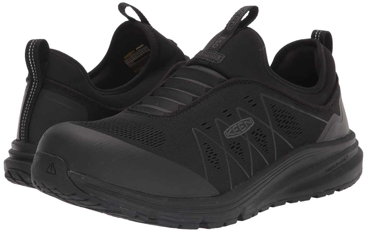 KEEN Utility Men's Vista EnergyShiftLow Height Composite ToeESDSlipOnIndustrial Work Shoe 11 Wide Black/Black