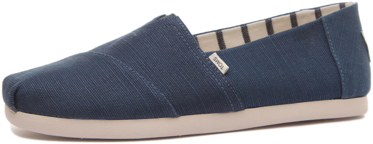 TOMS Mens Alpargata Slip On Casual Shoes - Blue - Size 12 D