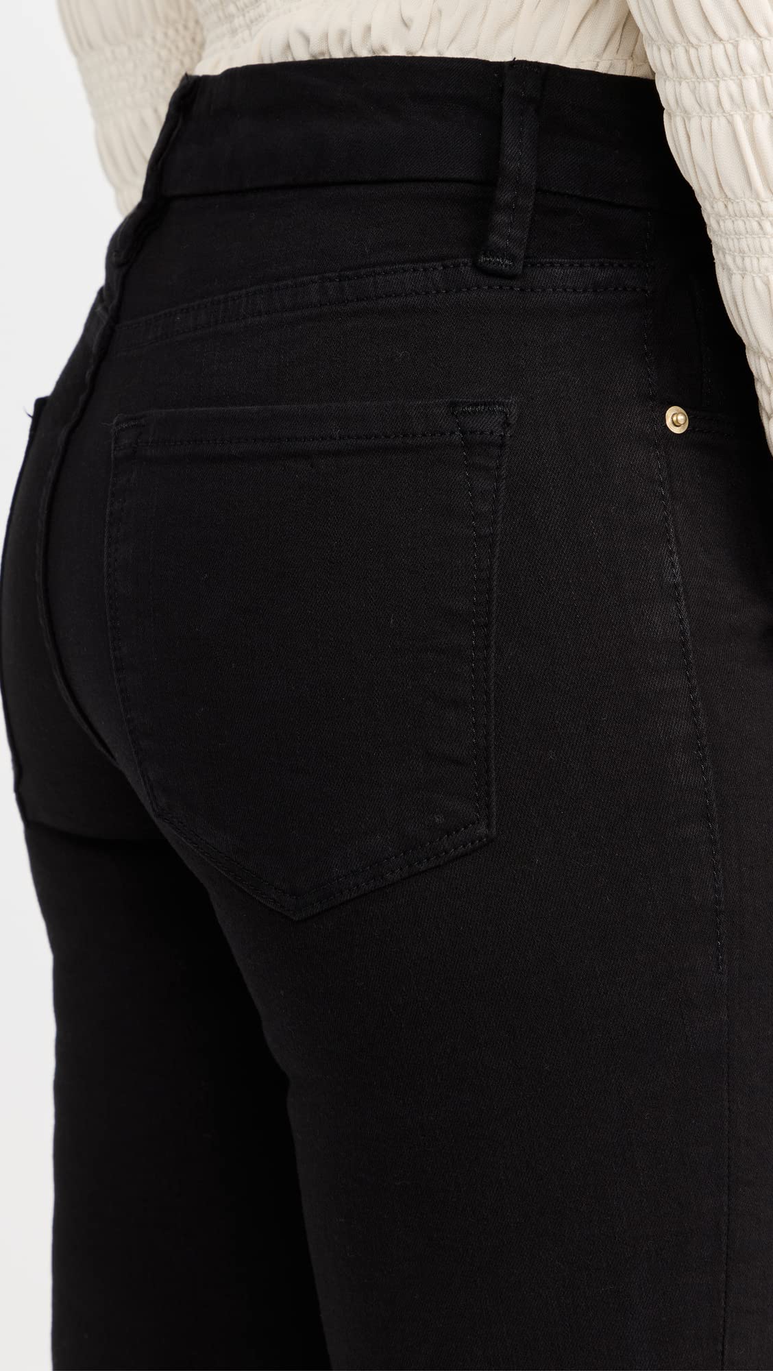 FRAME Women's Le Crop Mini Boot Jeans, Film Noir, Black, 25