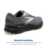 Brooks Men’s Ghost 16 Neutral Running Shoe - Primer/Grey/Lime - 15 Wide