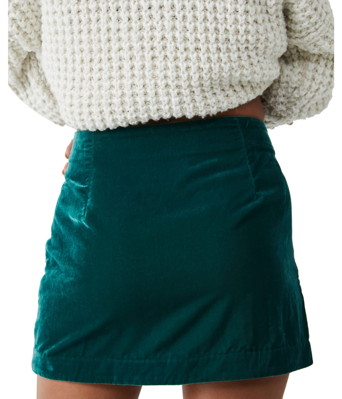 Free People Annalise Velvet Mini Deep Teal 2