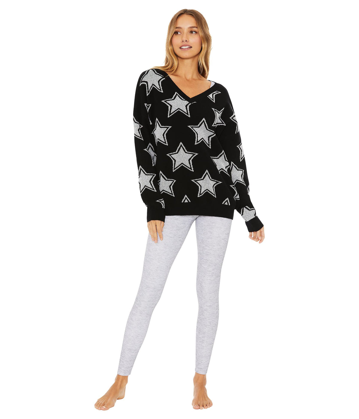 Beach Riot Joey Sweater Silver Disco Star MD