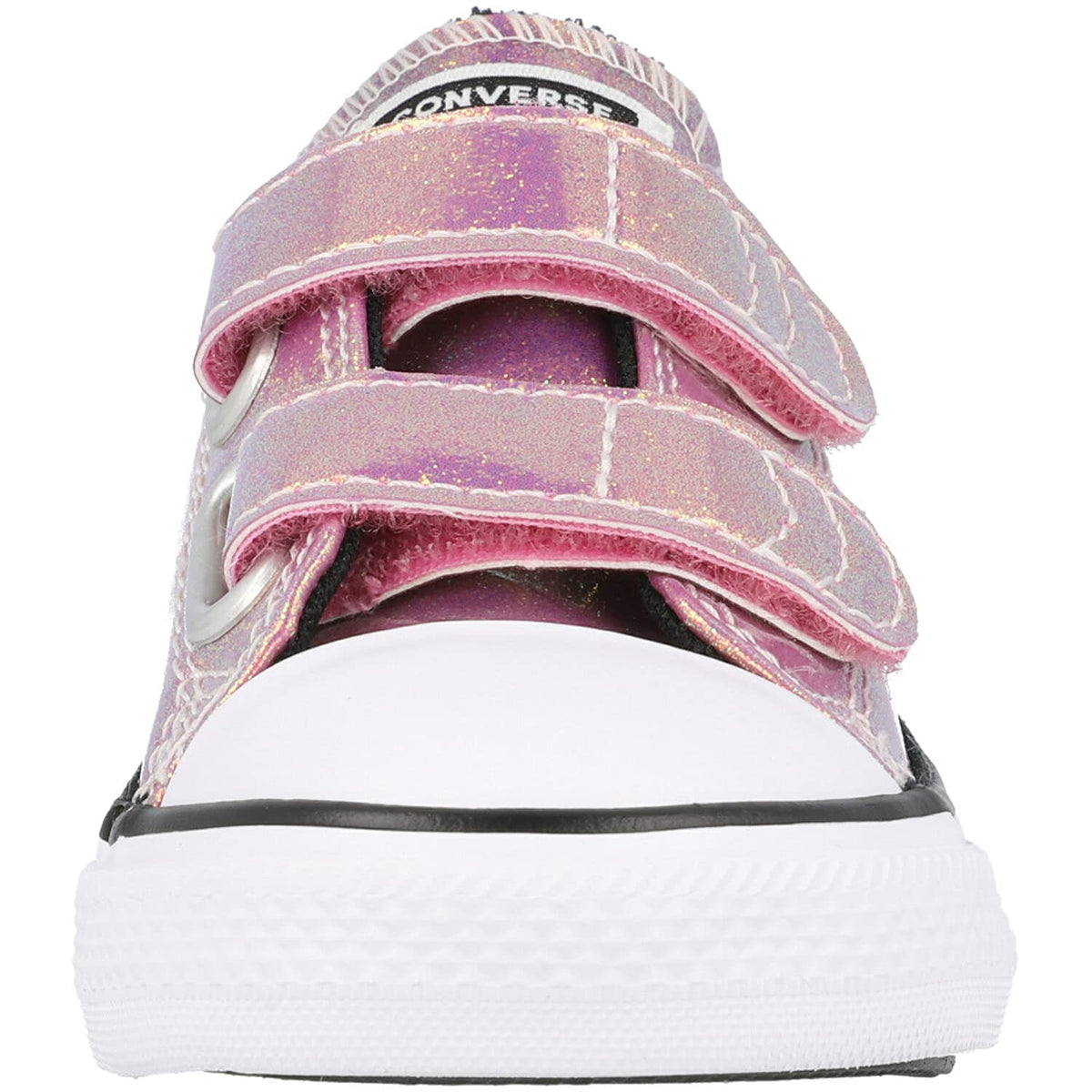 Converse Baby Girl's Chuck Taylor® All Star® 2V Ox - Iridescent Glitter (Infant/Toddler) Magic Flamingo/Black/White 9 Toddler M