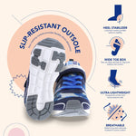 TSUKIHOSHI 3580 Velocity Strap-Closure Machine-Washable Youth Sneaker Shoe with Wide Toe Box and Slip-Resistant, Non-Marking Outsole, Navy/Camo - 5.5 Big Kid (8-12 Years)