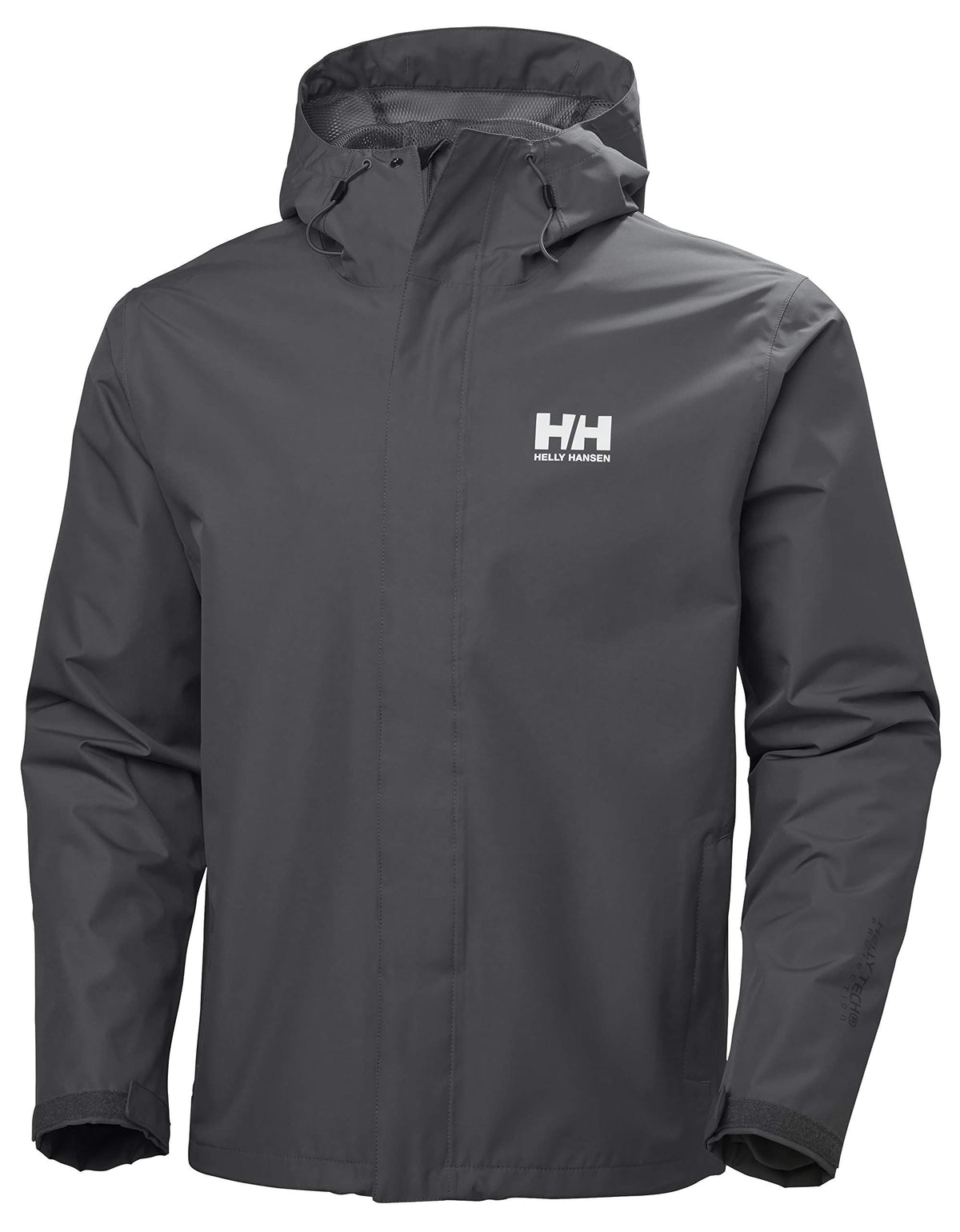 HELLY HANSEN Men's Seven J Waterproof Windproof Breathable Rain Jacket, 964 Charcoal, Small