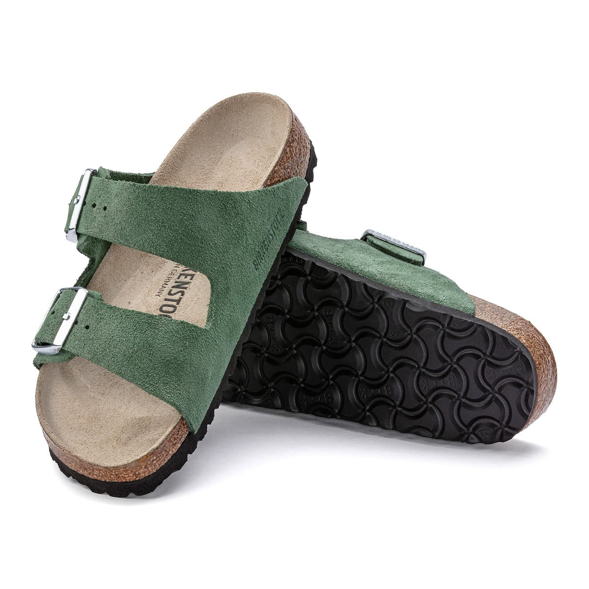 Birkenstock Women's, Arizona Sandal - Narrow Width Thyme 37 M, 6