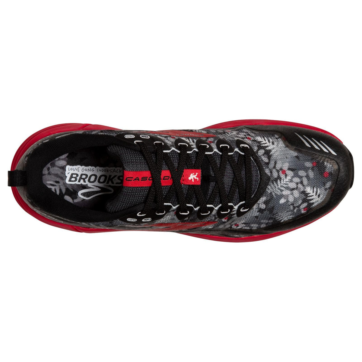 Brooks Women's Cascadia 16 Trail Running Shoe - Black/Grey/Red - 10 Medium