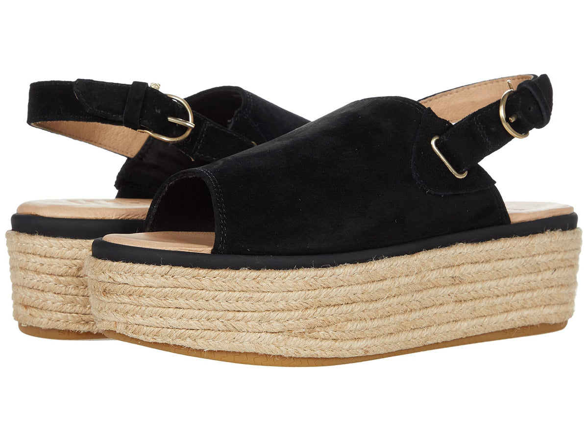 Sperry Delmare Plushwave Flatform Sandal Black 8.5 M (B)