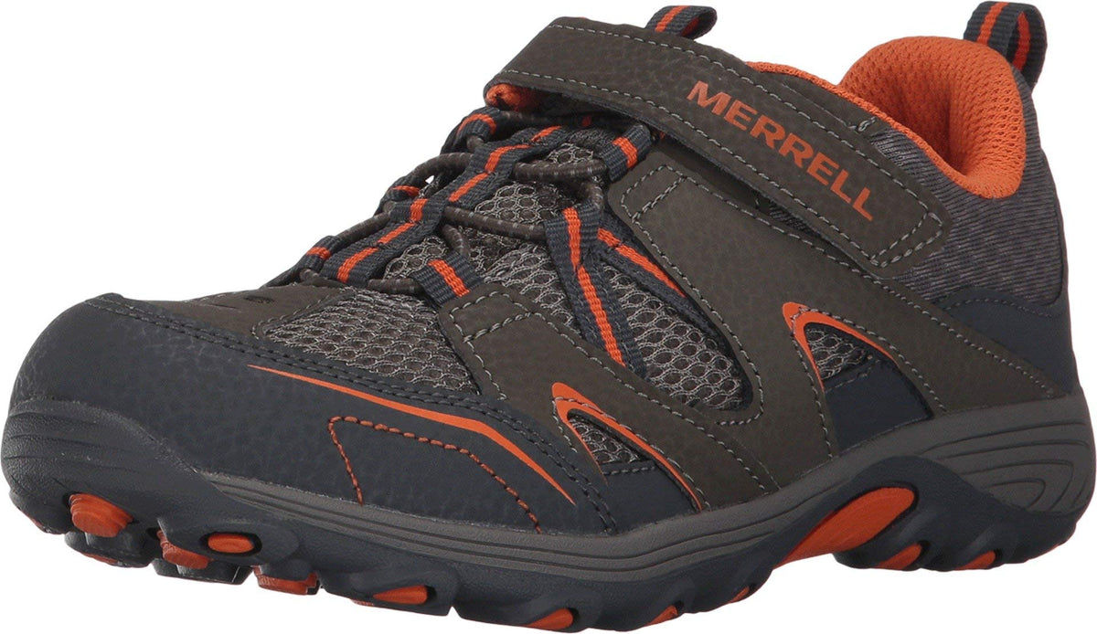 Merrell Trail Chaser Hiking Sneaker, Gunsmoke/Orange, 2.5 US Unisex Little Kid