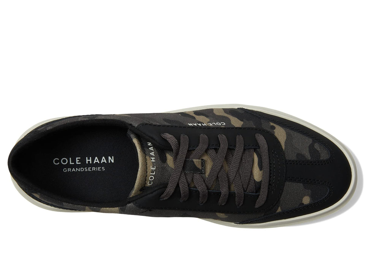 Cole Haan Grandpro Rally Canvas T-Toe Sneakers for Men - Canvas Upper - Textile Lining - T-Toe Design Black/Dark Pavement Camo 13 D - Medium