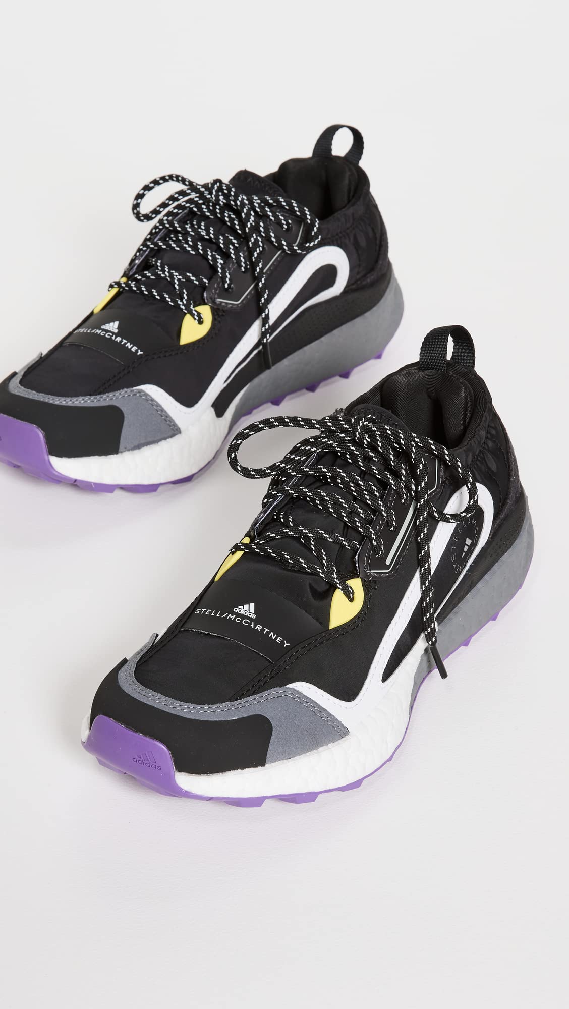adidas by Stella McCartney Women's Outdoorboost 2.0 Light Sneakers, Core Black/Active Purple/Black, 6.5 Medium US