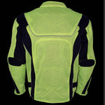 Xelement CF-6019-66 Men's 'Invasion' Neon Green Textile Motorcycle Jacket wit X-Armor Protection - X-Large
