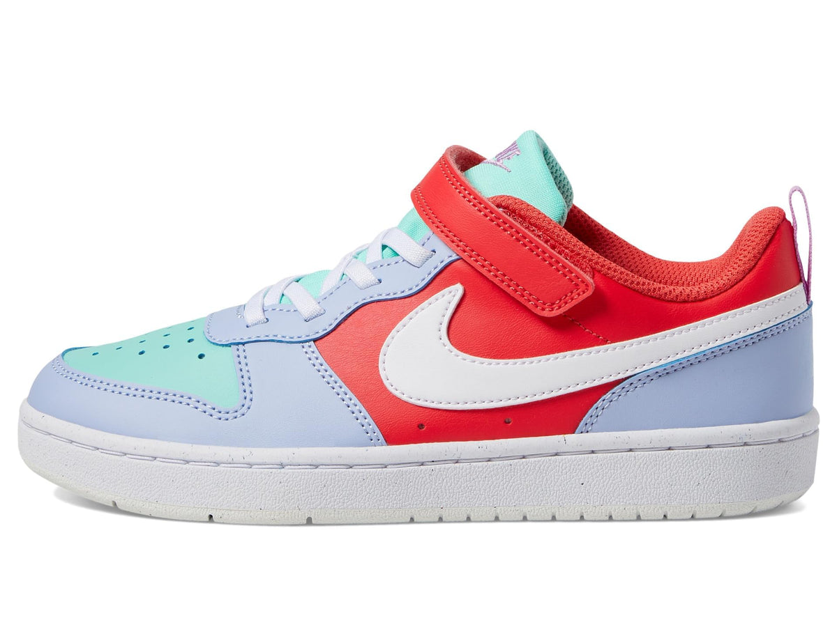 Nike Boy's Court Borough Low Recraft (Little Kid) Sneaker, Cobalt Bliss/White/Track Red, 3