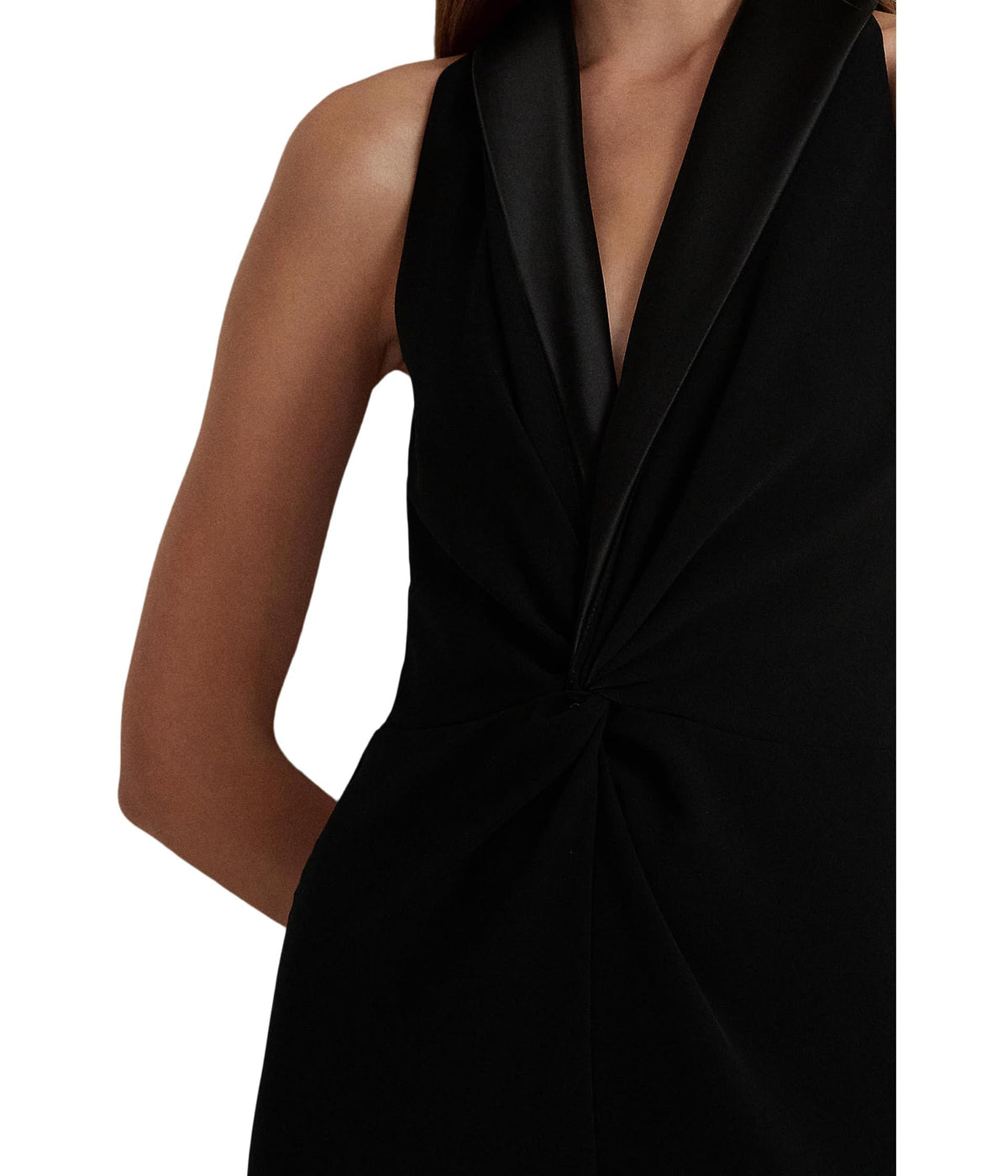 Lauren Ralph Lauren Dress Women's Satin-Trim Crepe Sleeveless Jumpsuit, Black