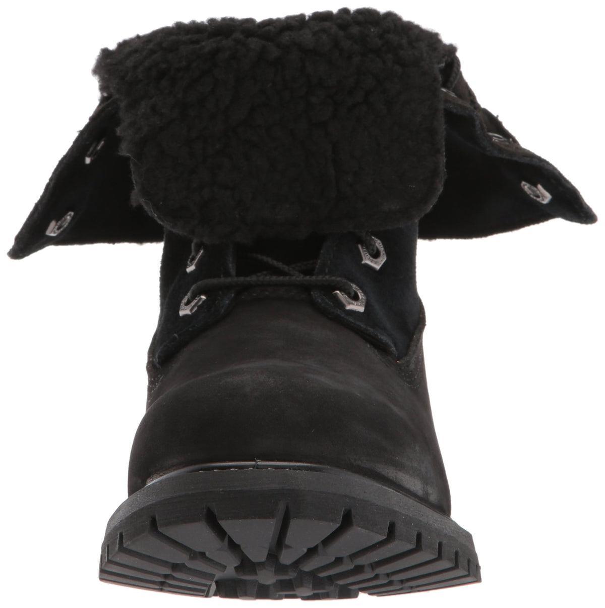 Timberland Women's Authentics Teddy Fleece Waterproof Fold-Down Nubuck Boot 10 Black