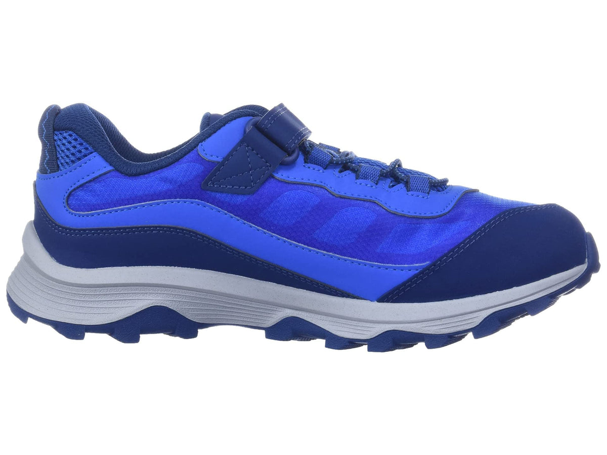 Merrell Moab Speed Low Alternative Closure Waterproof Hiking Sneaker, Blue, 2 US Unisex Big Kid