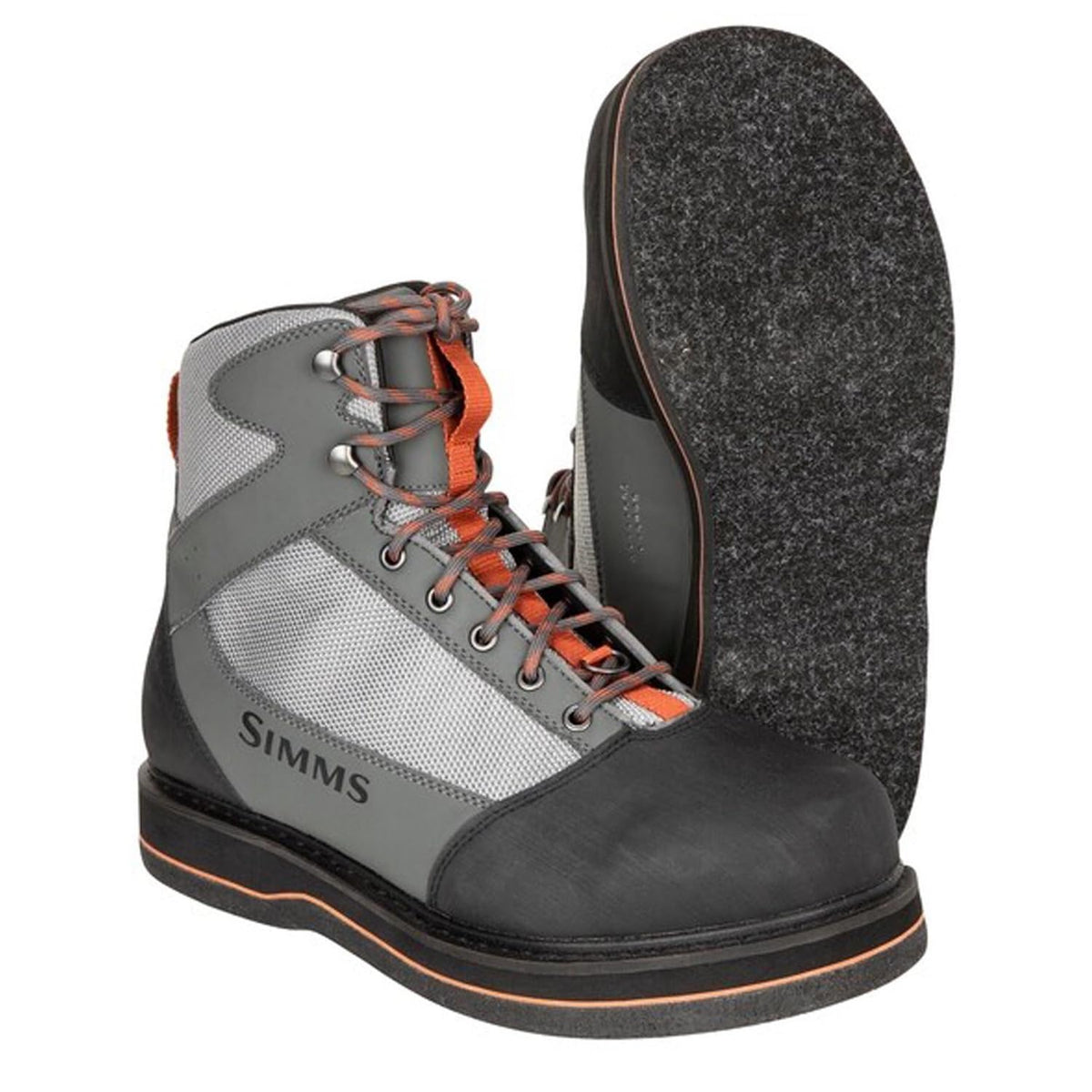 Simms Tributary Felt Sole Wading Boots - Premium Adult Felt Bottom Fishing Boots, Ideal for Stream & River Fishing with Enhanced Traction & Comfort (Striker Grey, 12)