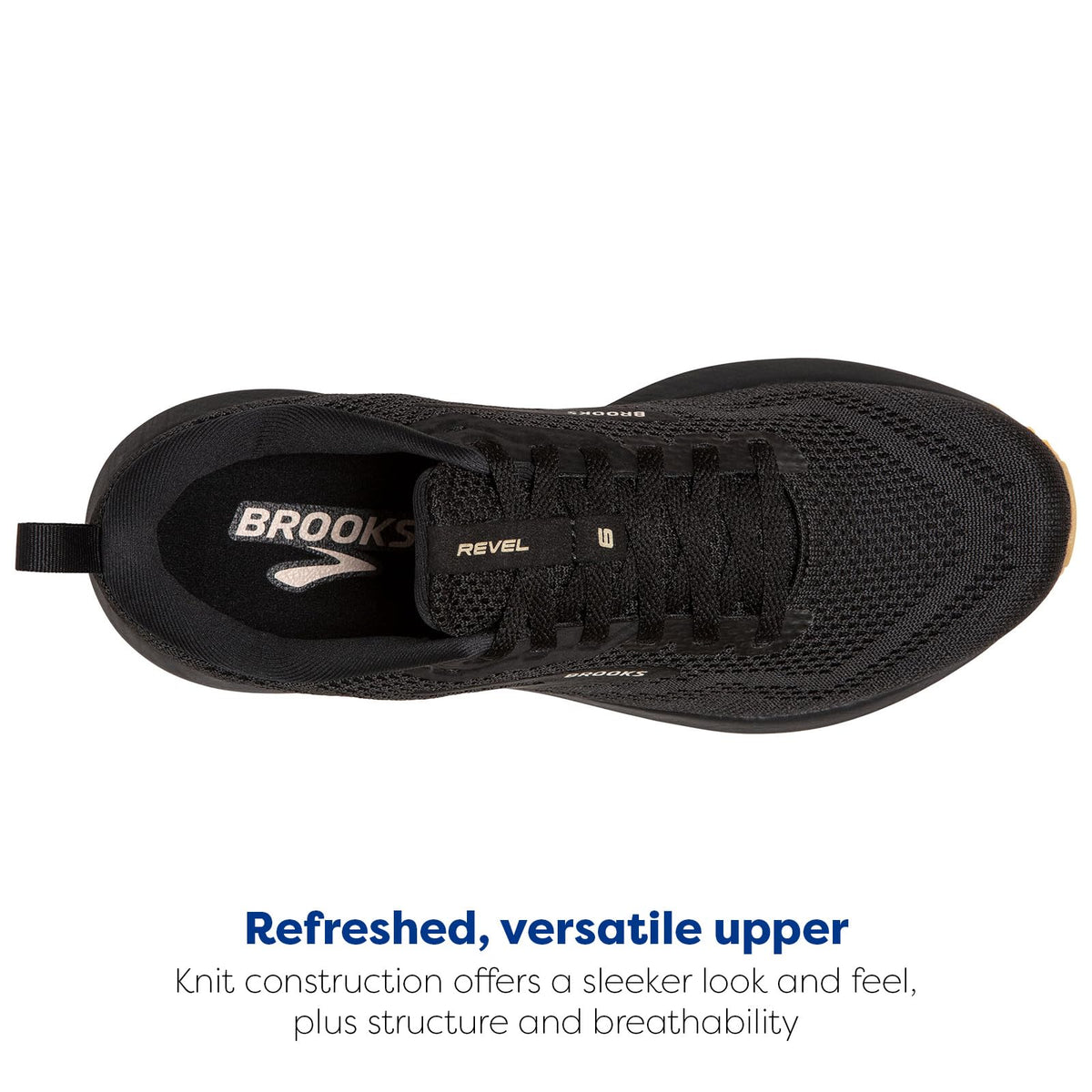 Brooks Women’s Revel 6 Neutral Running Shoe - Black/Cream/Biscuit - 12 Medium