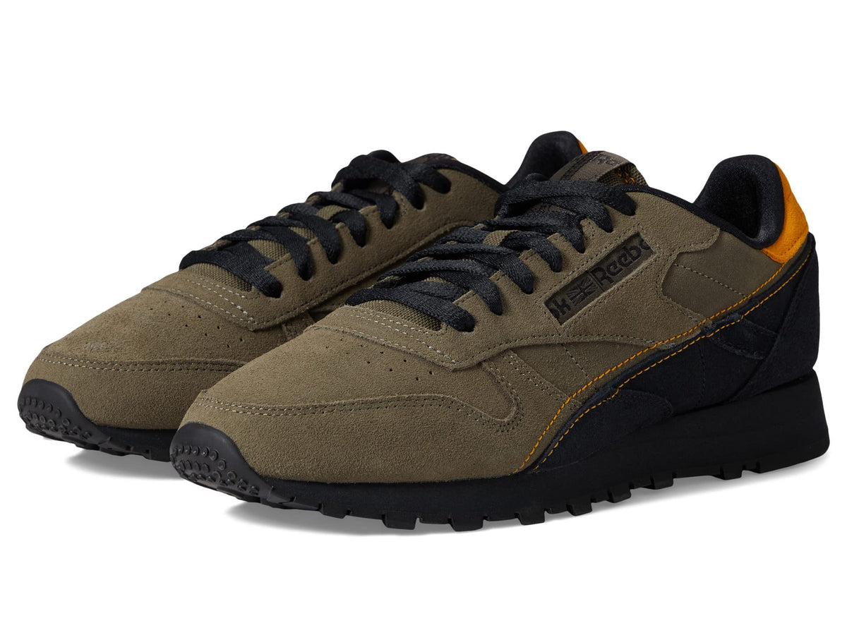 Reebok Classic Leather Army Green/Black/Bright Ochre Men's 11, Women's 12.5 Medium