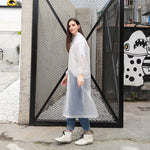 NW 3 Pieces Packable Eva Raincoat for Men and Women,Multifunctional Portable Reusable Waterproof with Hood Long Rain Poncho Gray, Large