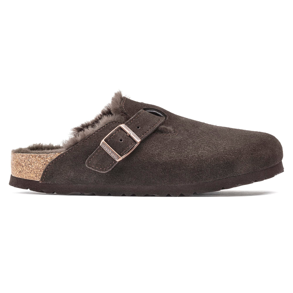 Birkenstock Boston Shearling Suede Leather Clogs M Mocha