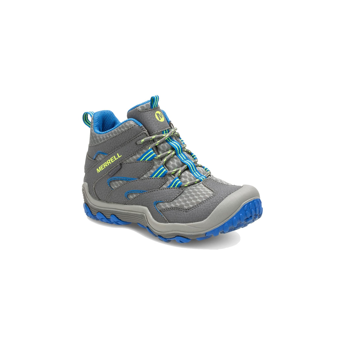Merrell Chameleon 7 Access MID WTRPF Hiking Boot, Grey/Blue, 5 US Unisex Big Kid