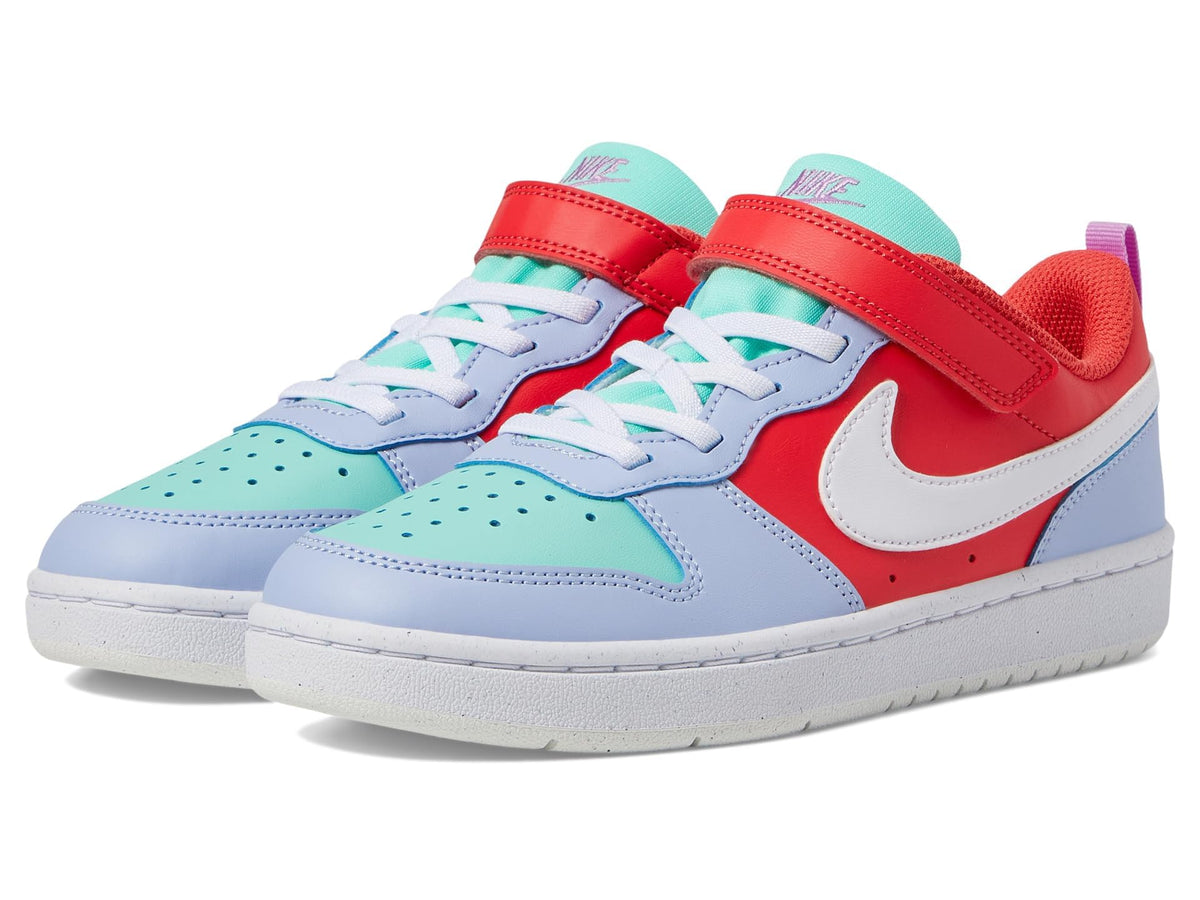 Nike Boy's Court Borough Low Recraft (Little Kid) Sneaker, Cobalt Bliss/White/Track Red, 3