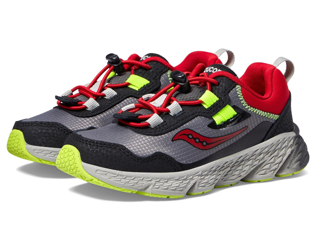 Saucony Boy's Wind Shield 3.0 (Little Kid/Big Kid) Grey/Red/Citron 11.5 Little Kid M