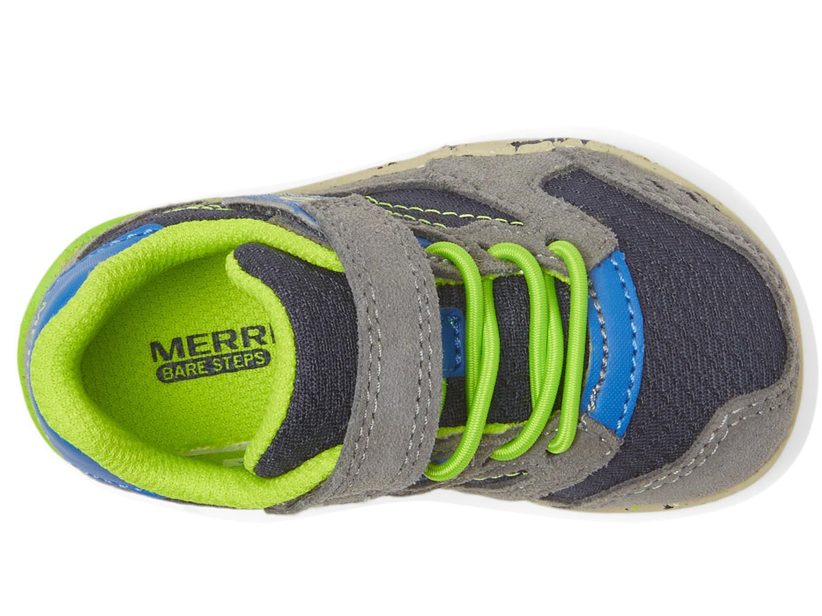 Merrell Kids' Bare Steps A83 Sneaker 7 Little Kid Navy/Green