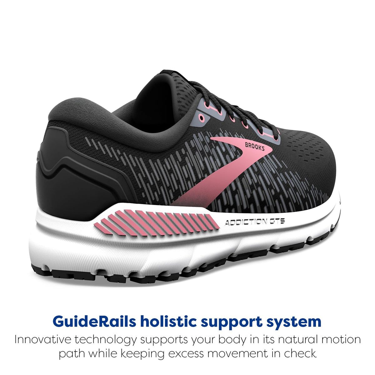 Brooks Women's Addiction GTS 15 Supportive Running Shoe - Black/Ebony/Mauvewood - 11 X-Wide