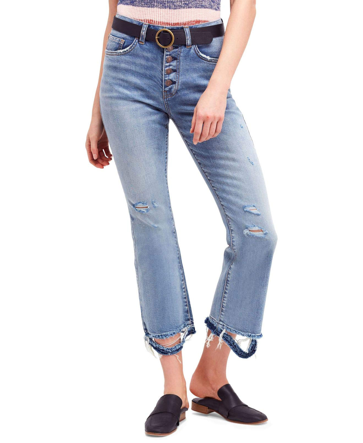 Free People Dylan Cropped Jeans Blue 30
