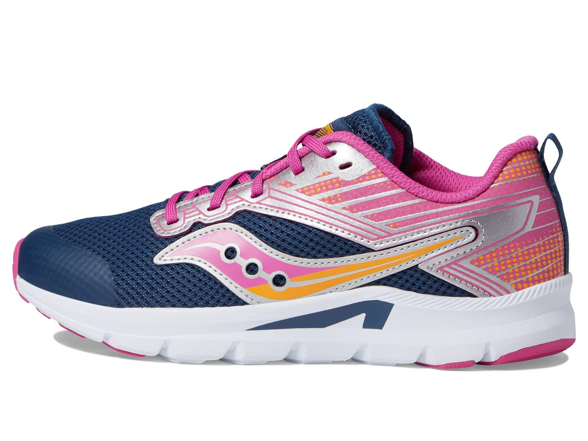 Saucony Axon Sneaker, Navy/Pink, 1 Wide US Unisex Big_Kid